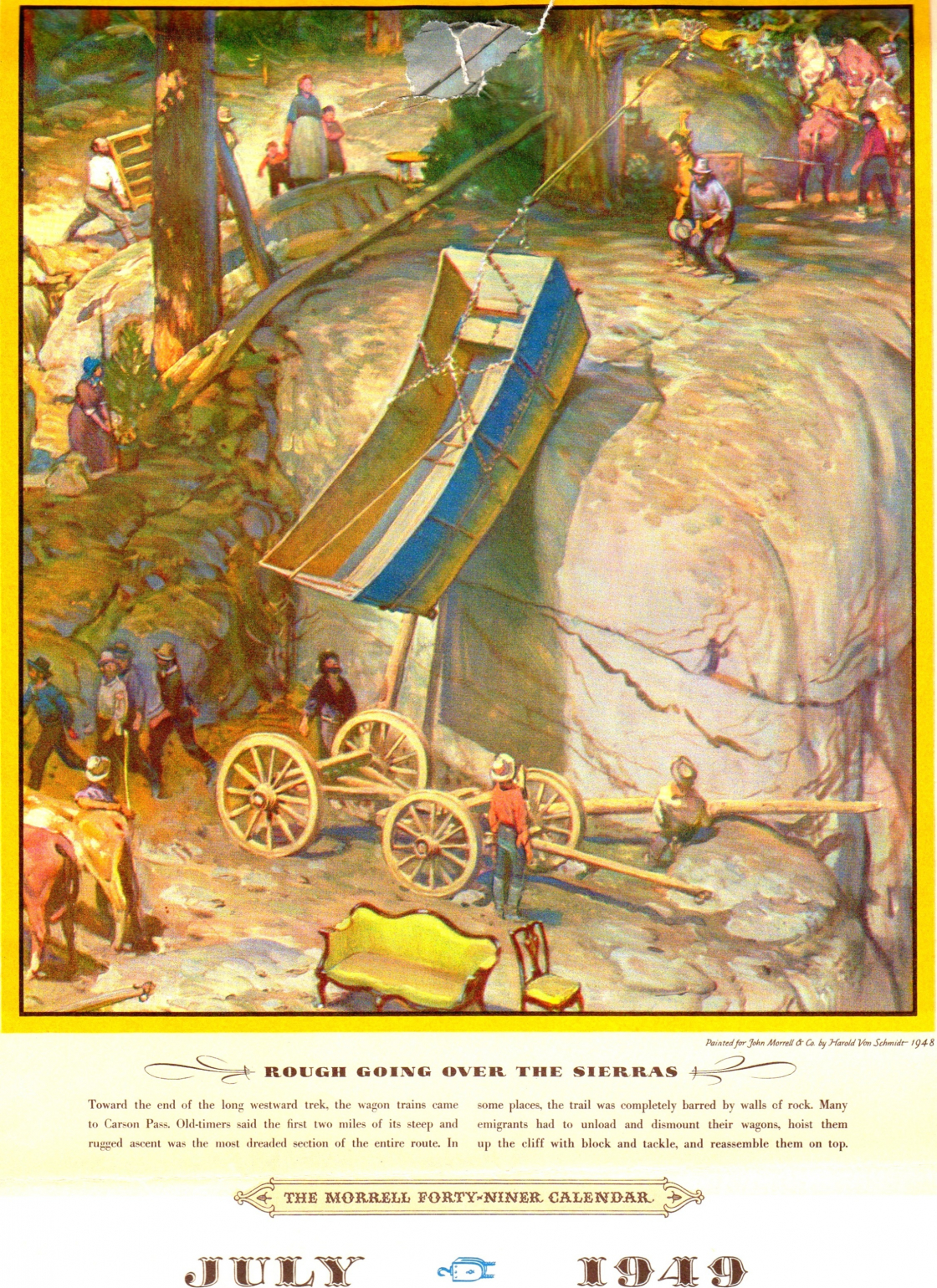 gallery/1948 rough going over the sierras painting